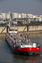 Duisport, Ruhrort harbour, oil island, TanQuid tank farm, for mineral oil products, chemical