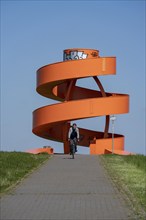 Halde Franz, Haldenzeichen, cycling in the Ruhr area, Halde Franz, Haldenzeichen, orange, snail