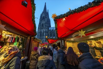 Christmas market on Roncallli Square, right next to Cologne Cathedral, in the historic centre of