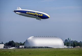 The Zeppelin NT, newly stationed at Essen/Mülheim Airport, undertakes sightseeing flights over the