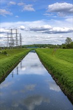 The Emscher at Essen-Karnap, with the Schurenbach spoil tip in the background, with the Bramme