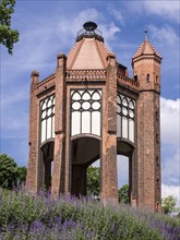 Park Weinbergpark, village Rathenow, tower Bismarckturm, Rathenow, Brandenburg, Germany, Europe