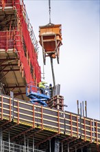 Construction site of the FOUR construction project, 4 high-rise towers at Roßmarkt in Frankfurt am