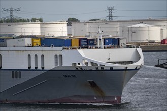 Shipping traffic on the Maas, near Hoek van Holland, Opaline Roro ferry in the Calandkanaal, at the