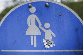 Symbolic photo on the subject of sexual abuse of children. A sticker with the inscription 'Äô