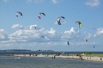 Kitesurfer, Beach, Laboe, Schleswig-Holstein, Germany, Europe