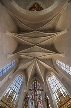 Vaults in the chancel of the baroqueised St. Maria church, Hersbruck, Middle Franconia, Bavaria,