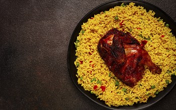 Kabsa, rice with chicken, Saudi Arabian dish, national dish, homemade, no people