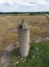 Cadmus, Michigan, An old, empty silo with a cupola on a Michigan farm