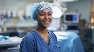 Smiling nurse providing excellent health care services in hospital, AI generated