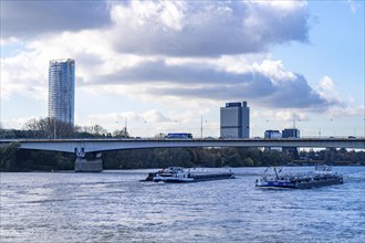 The Konrad Adenauer Bridge, South Bridge, A562 motorway bridge and 2 light rail lines, tram, UN