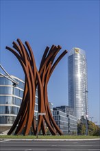 The Posttower, headquarters of Deutsche Post, high-rise building in Bonn, Helmut-Schmidt-Platz,