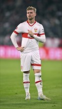 Maximilian Mittelstädt VfB Stuttgart (07) disappointed, Allianz Arena, Munich, Bavaria, Germany,