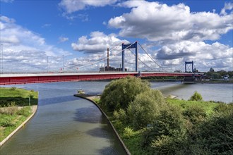 The Friedrich Ebert Bridge over the Rhine between Ruhrort and Homberg, Duisburg, North