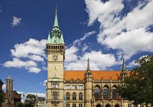 Town Hall, old building built by the city architect Ludwig Winter in the neo-Gothic style,