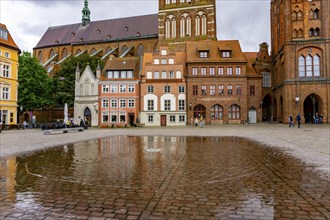 The historic old town of Stralsund, UNESCO World Heritage Site, town hall, towers of the