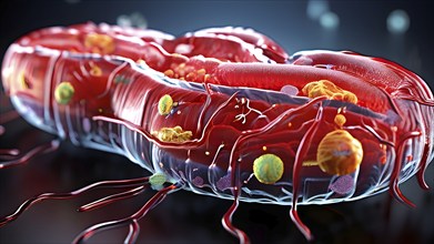 3d illustration of human glandular cell showcasing intricate organelles, AI generated