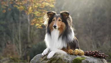 Pets, dog, young collie, puppy, AI-generated, AI generated