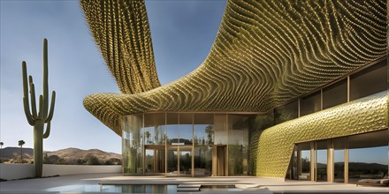 Building with a facade inspired by the skin of a cactus showcasing natural methods of heat