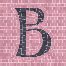 Mosaic tiles letter B. EPS 10 editable flat design vector seamless horizontal pattern