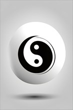 Minimalist rendering of an abstract yin yang symbol portraying work life balance, AI generated