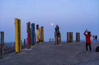 The Haniel spoil tip, 185 metre high spoil tip, at the Prosper Haniel mine, closed in 2019, artwork