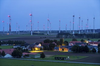 Wind farm, at the village of Elisenhof, belongs to Bad Wünnenberg, Paderborn district, OWL, North