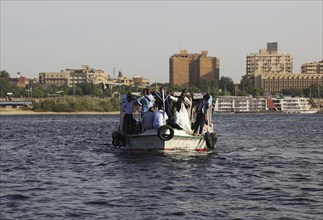 Water taxi on the Nile near Aswan, Egypt, Africa