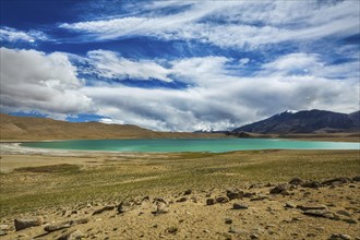 Himalayan lake Kyagar Tso in Himalayas mountains, Ladakh, India, Asia