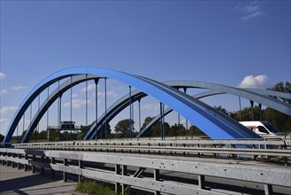 Bridge over the Amper on the A96 motorway near Stegen am Lake Ammer, Bavaria, Germany, Europe