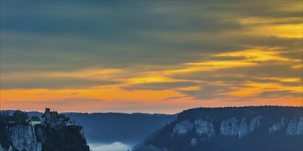 Werenwag Castle, Upper Danube nature park Park, Swabian Alb, Baden-Württemberg, Germany, Europe