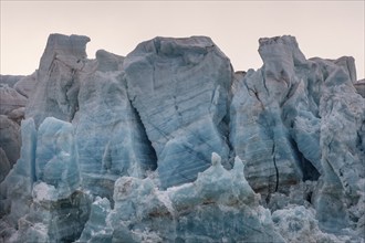 Ice formations, glacier edge of Monacobreen, Liefdefjord, Woodfjord area, Spitsbergen Island,