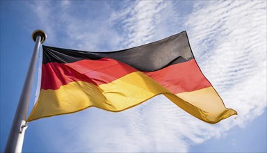 Flag, the national flag of Germany fluttering in the wind