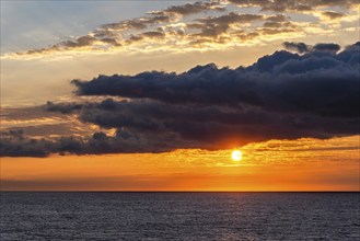 Sunrise over Mediterranean Sea, Barcelona, Spain, Europe