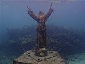 Statue of Jesus Christ under water (Christ of the Abyss), dive site John Pennekamp Coral Reef State