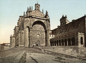 Monastery of San Esteban with adjoining church in the historic centre of Salamanca, Spain, c. 1890,