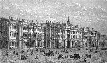 The Imperial Winter Palace in Saint Petersburg, Russia, in 1880, Historical, digital reproduction