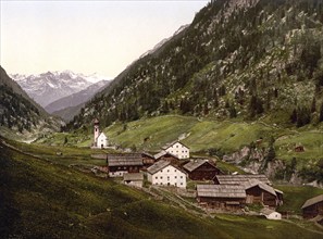 Ötztal, View into the valley, Tyrol, former Austria-Hungary, Historical, digitally restored