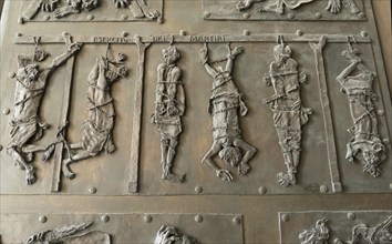 Detail of the door of St Peter's Basilica, San Pietro in Vaticano, Basilica of St Peter in the