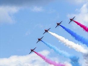 Red Arrows, Royal Air Force Aerobatic Team, Airshow 2024, Teignmouth, Devon, England, United