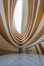 Modern architecture with spiral structure and large glass roof, Zurich, UB- Recht, Switzerland,