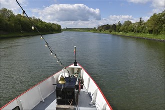 Trip on the paddle steamer, side-wheel steamer, Freya on the Kiel Canal, Kiel Canal,