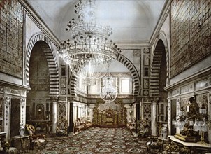 Bardo, Suburb of Tunis, Museum, Throne Room, Tunis, Tunisia, c. 1895, Historical, digitally