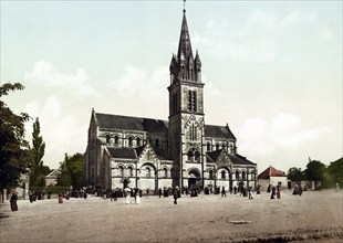 Church of the Holy Cross (destroyed in WW II), Saint-Lo, in the Normandy region, France, 1890,