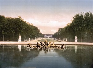 The park in Versailles, France, ca 1890, Historical, digitally restored reproduction from a 19th