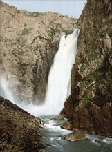 Vorinfos, Voringsfoss, Hardanger Fjord, Norway, View from 1885, Historical, digitally restored