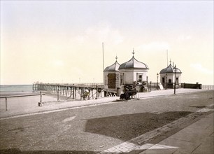 Redcar, the pier, Yorkshire, England, the pier, Historical, digitally restored reproduction from a