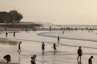 Beach of Kuta at sunset, Bali, Indonesia, Asia