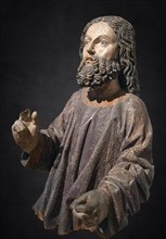 Figure of Jesus, on a dark background, around 1470, only the body of the palm donkey remains,