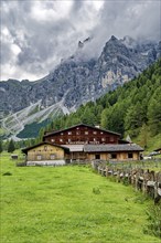 Schlickeralm Telfes, Stubai Alps near Telfes and Fulpmes, high mountains of the Alps, weather mood,